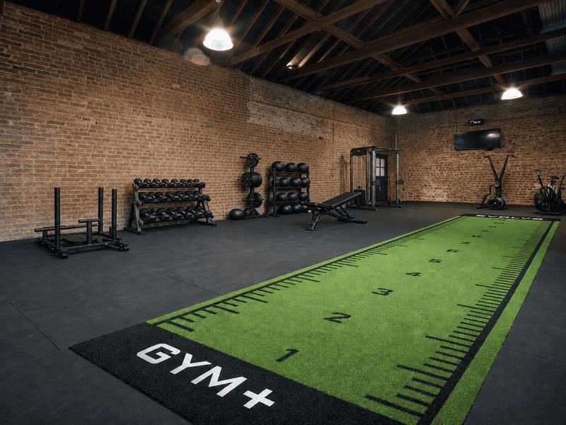 turf to rubber flooring transition